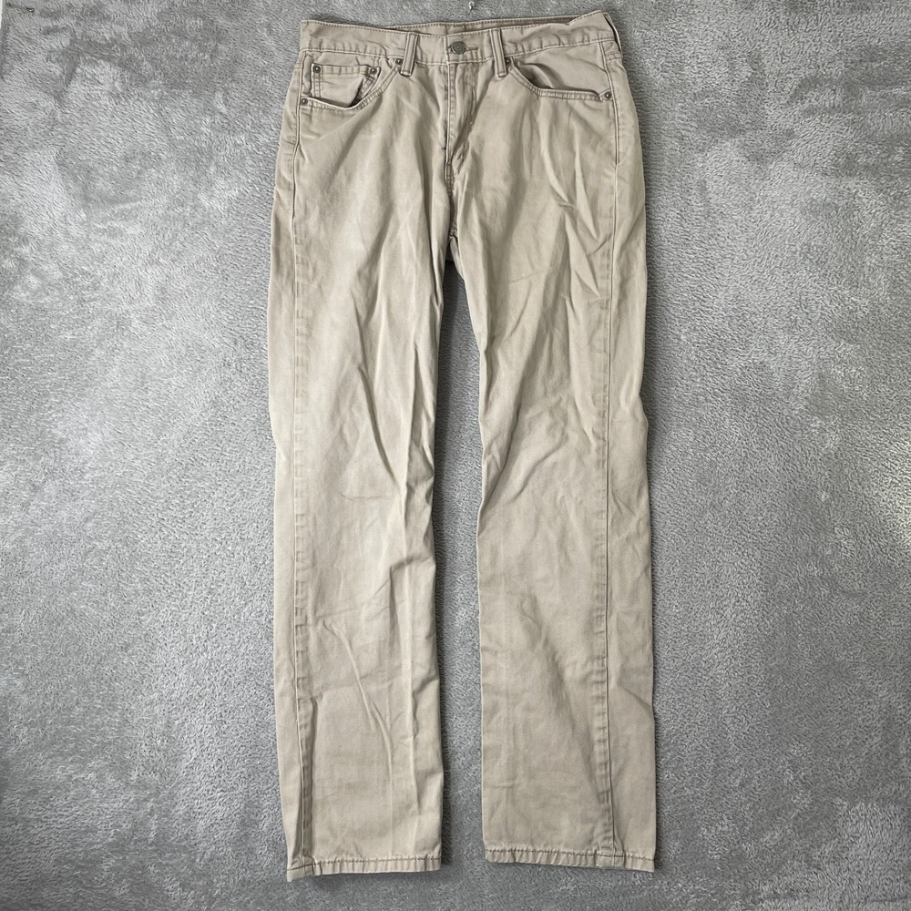 Levis 514 Straight Fit Pants Mens 32x34 Tan Khaki Cotton‎ Chino Twill